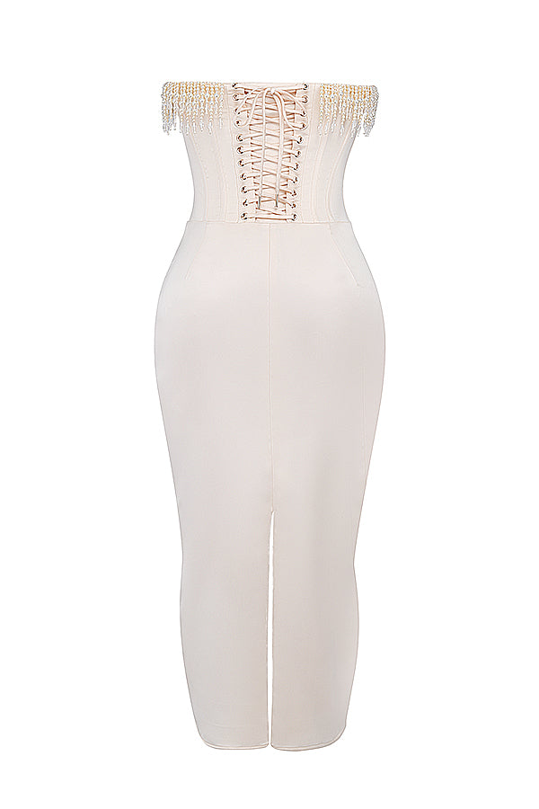 Robe bustier ornée de cràme vintage