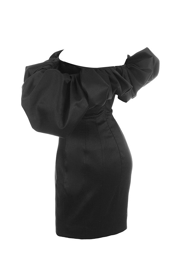 Robe bustier en satin à volants