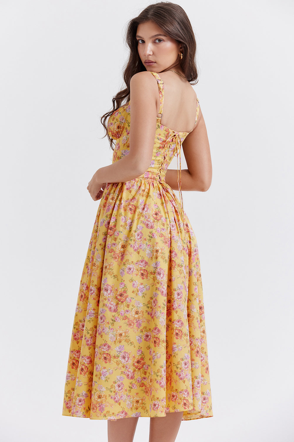 Robe d'été midi à fleurs