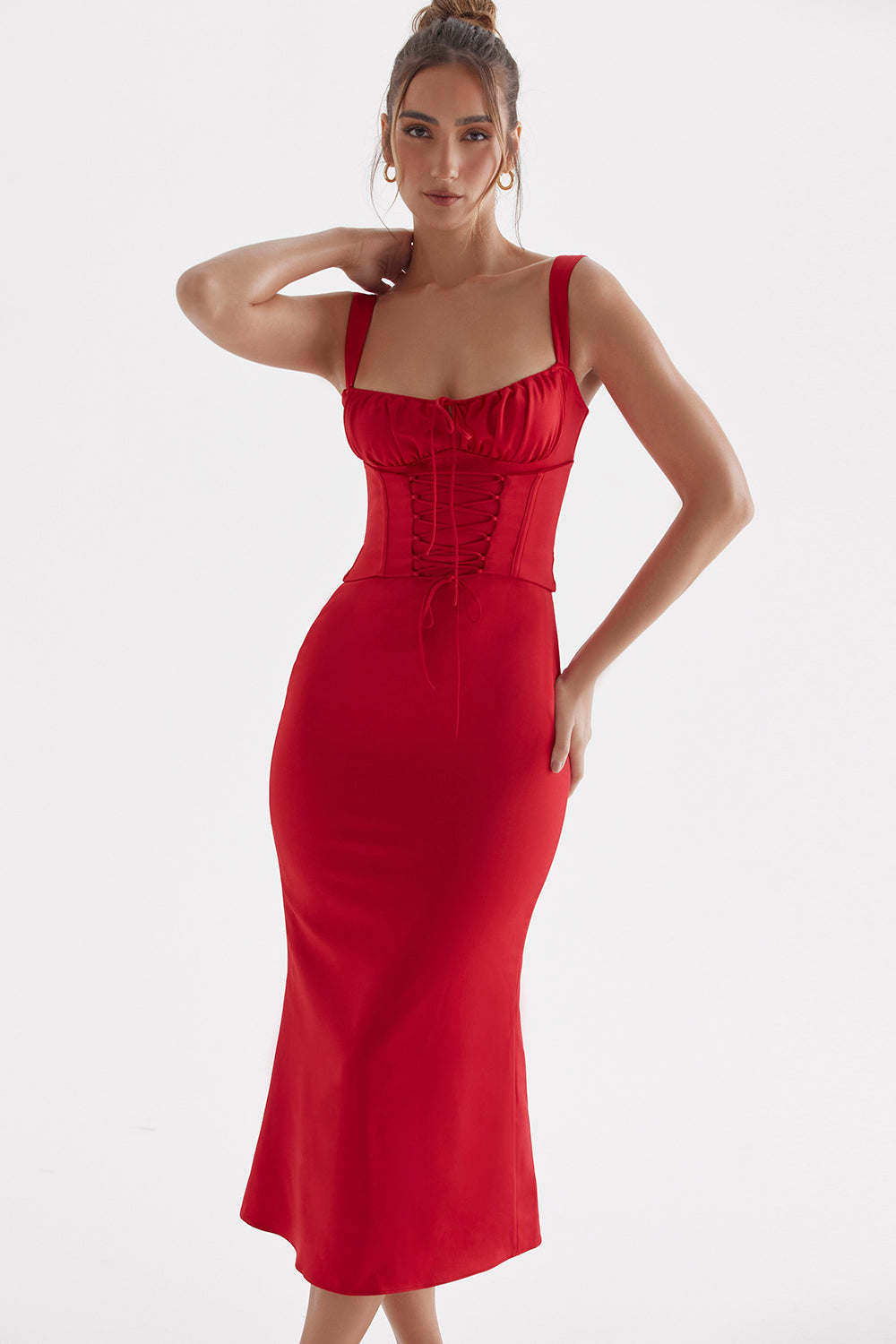 Robe corset rose rouge
