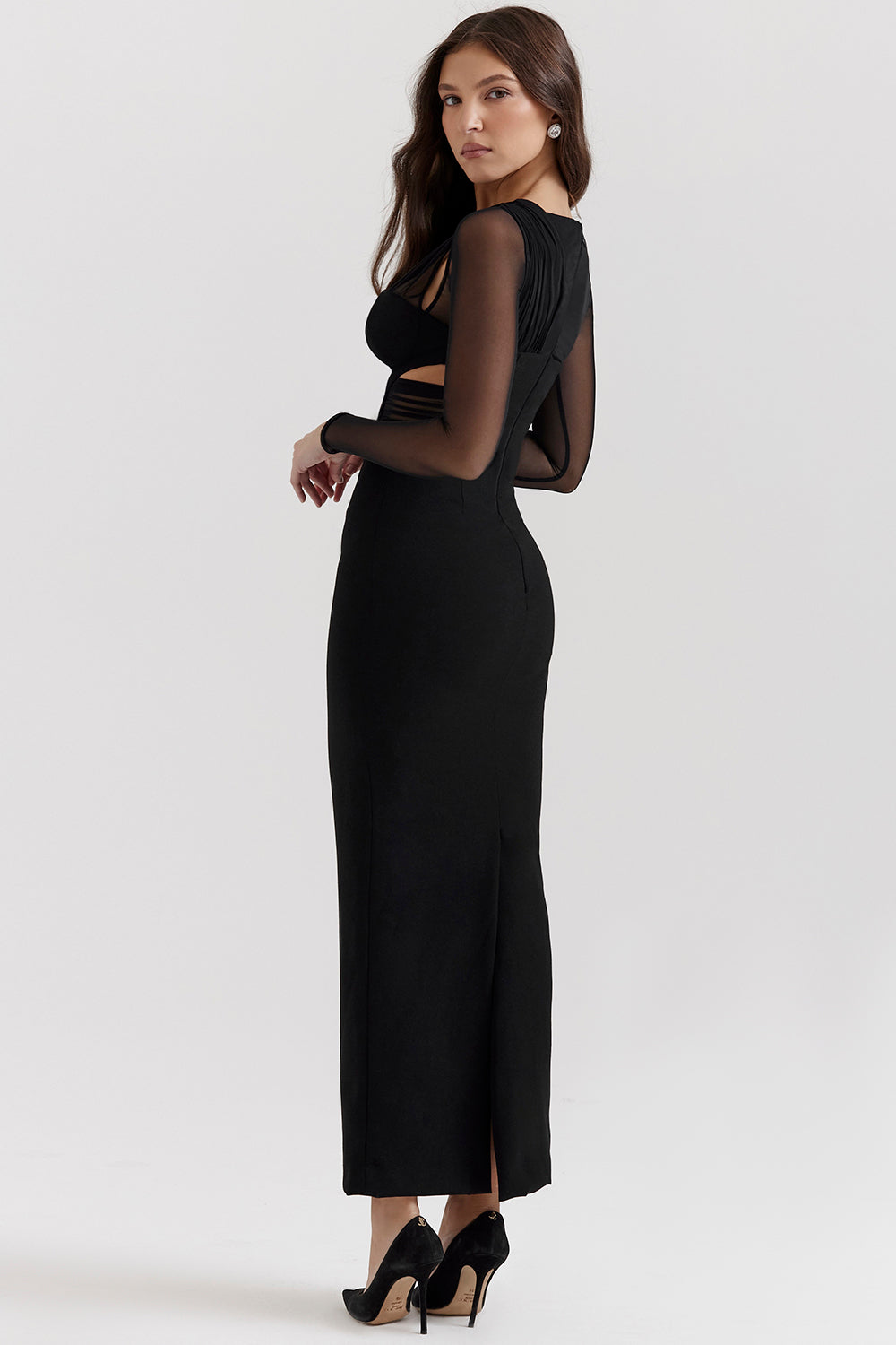 Robe longue plongeante