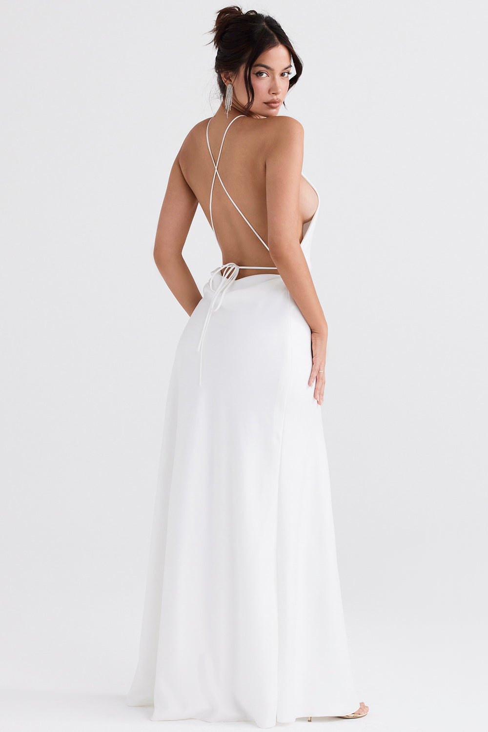 Robe longue de luxe avec fente sur la cuisse