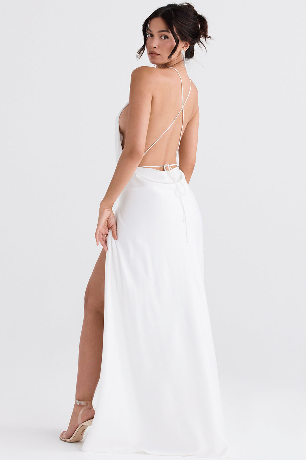 Robe longue de luxe avec fente sur la cuisse