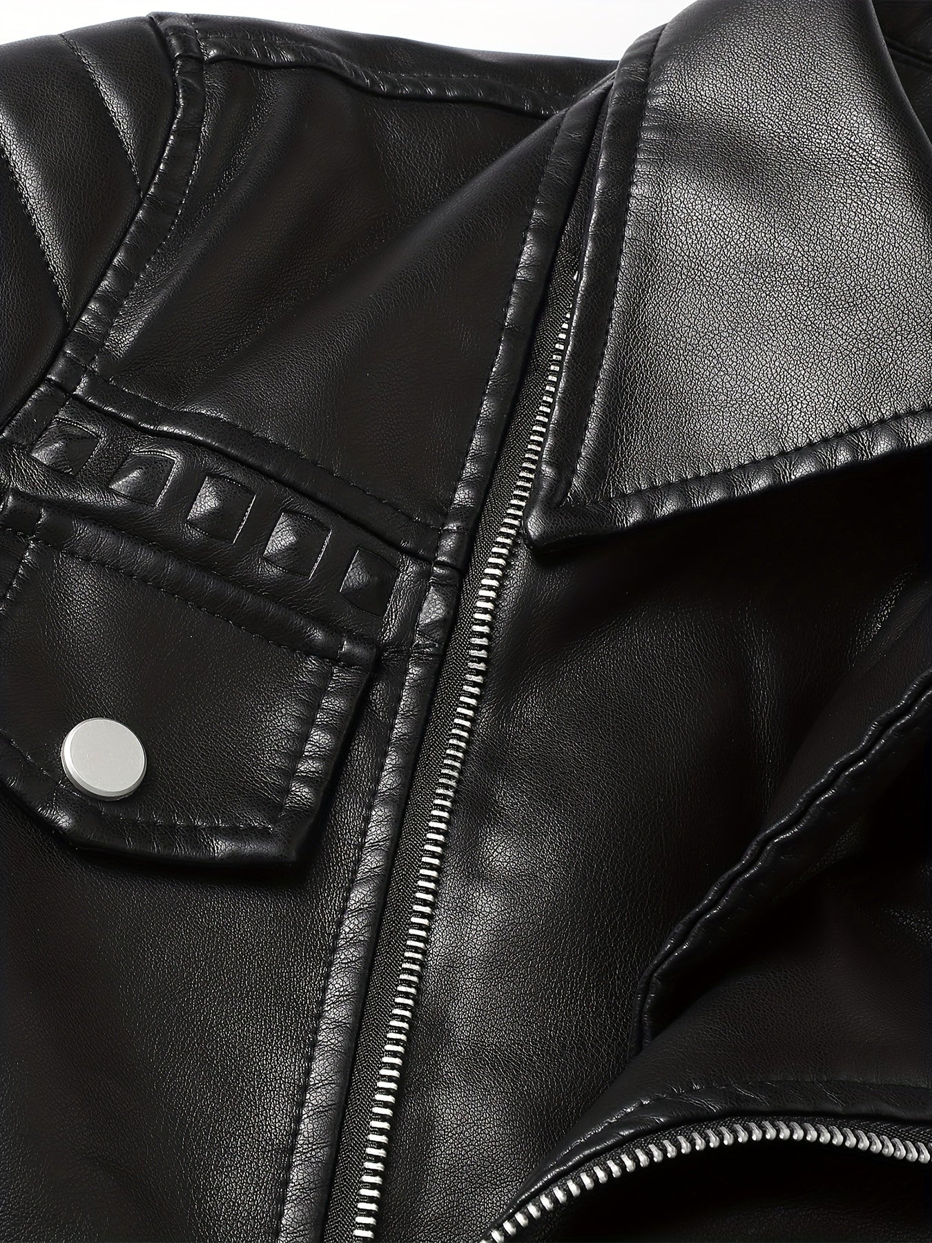 Blouson biker en cuir épais et chaud