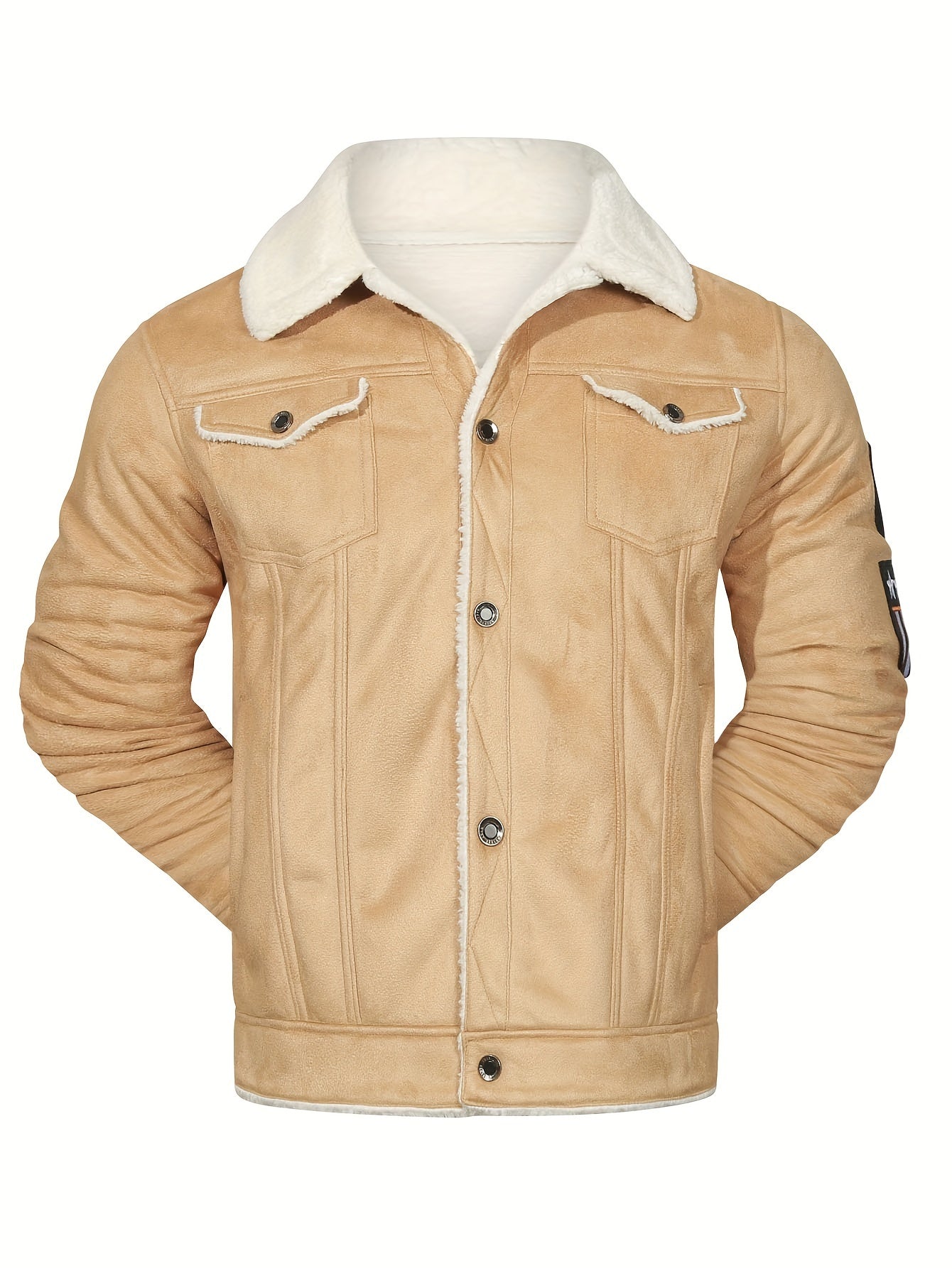 Veste polaire en simili cuir pour homme