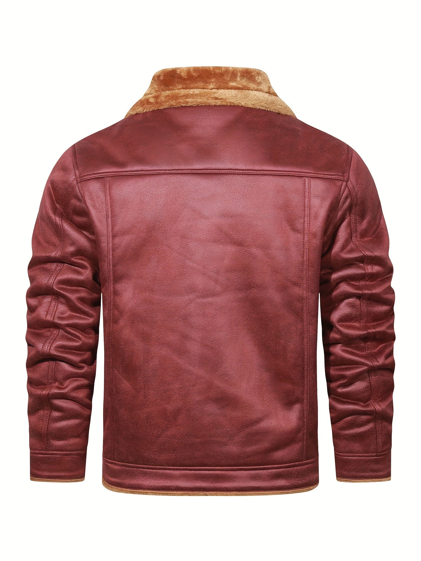 Veste polaire en simili cuir pour homme