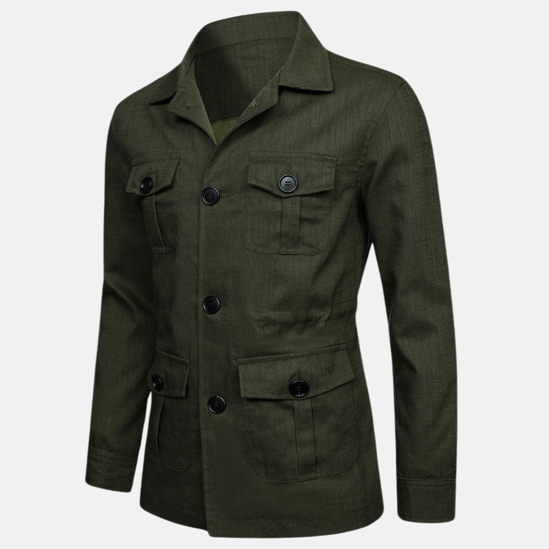 Veste en lin à plusieurs poches