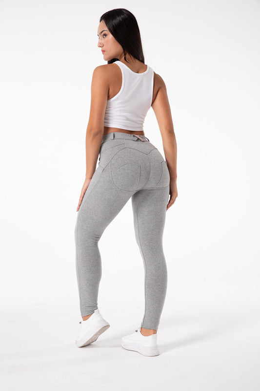 Legging moulant taille haute gris clair