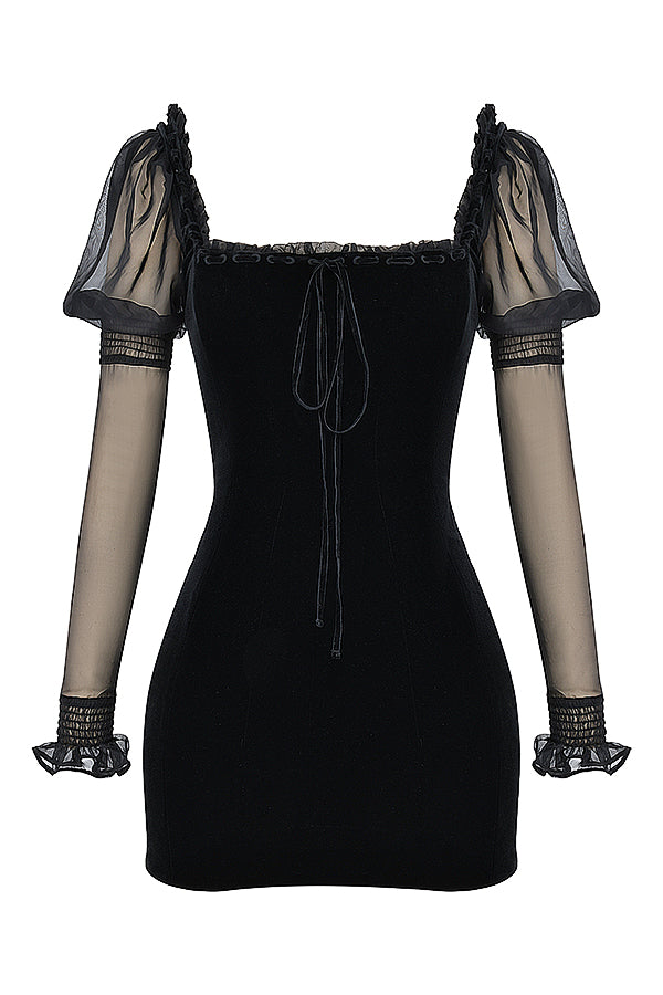 Mini-robe en velours noir