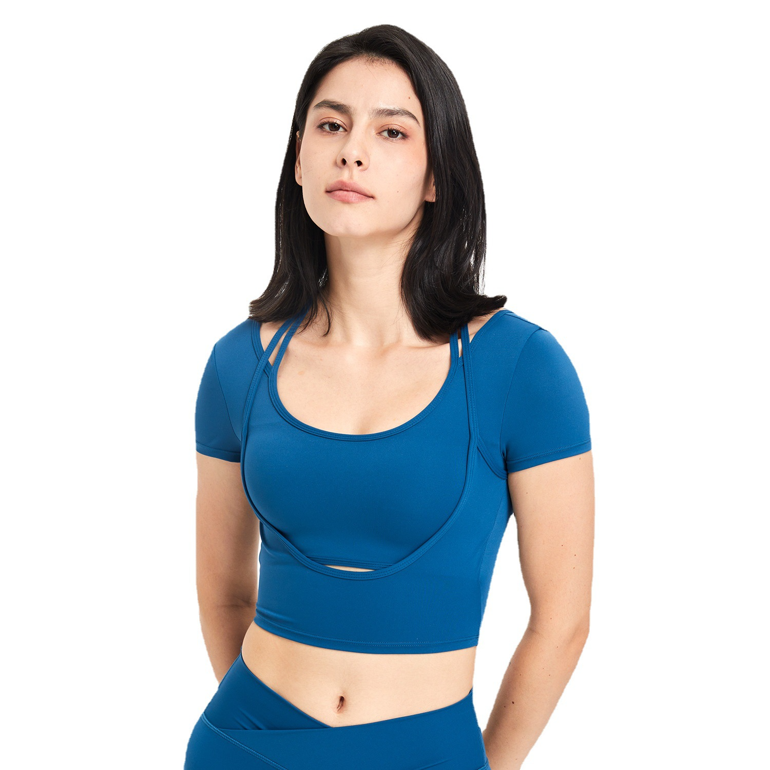 Haut sportif à manches courtes pour femme