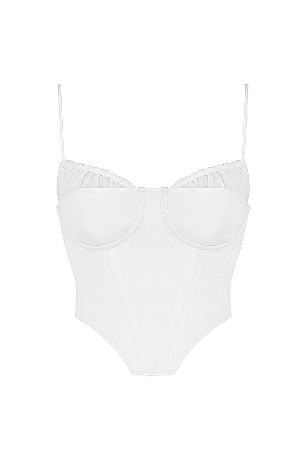 Corset froncé blanc