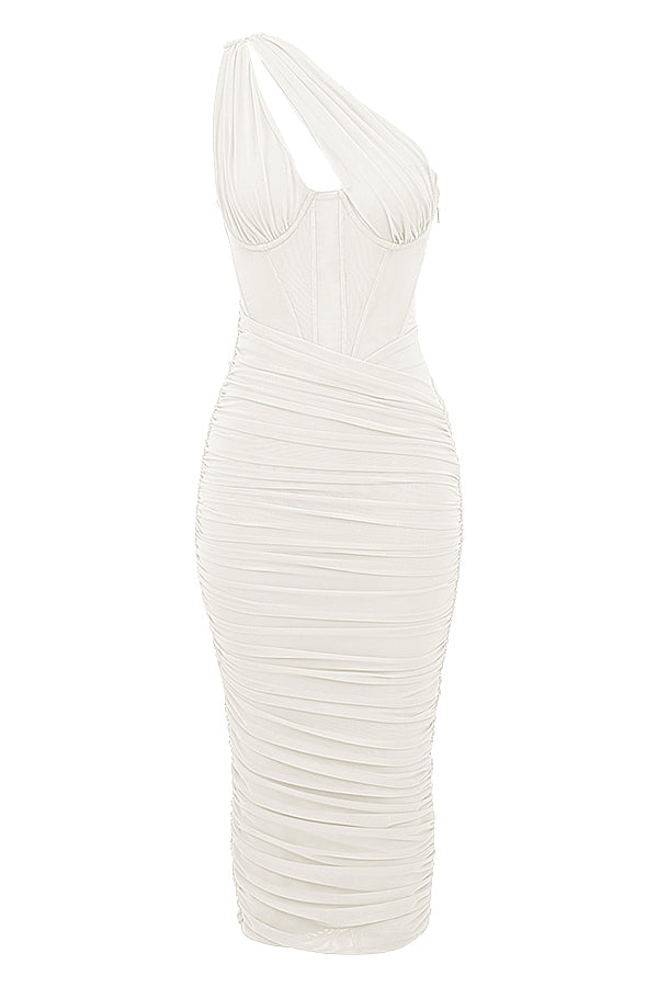 Robe midi asymétrique avec découpe