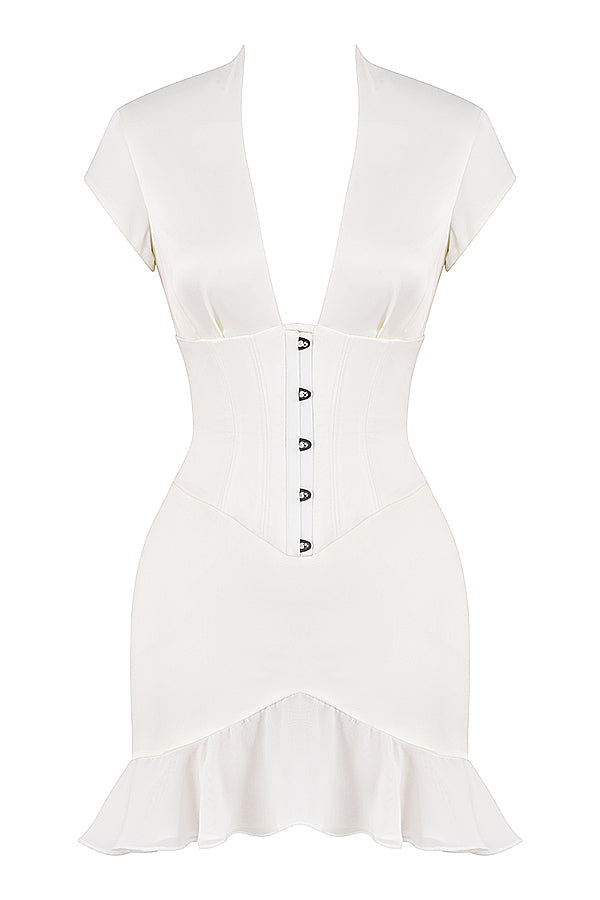 Robe corset à volants