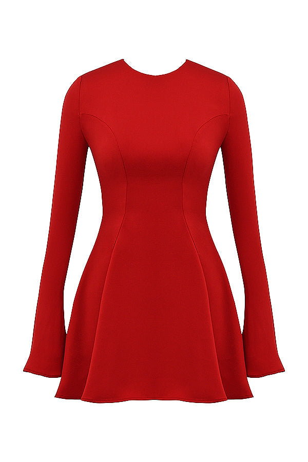 Mini-robe en satin rouge