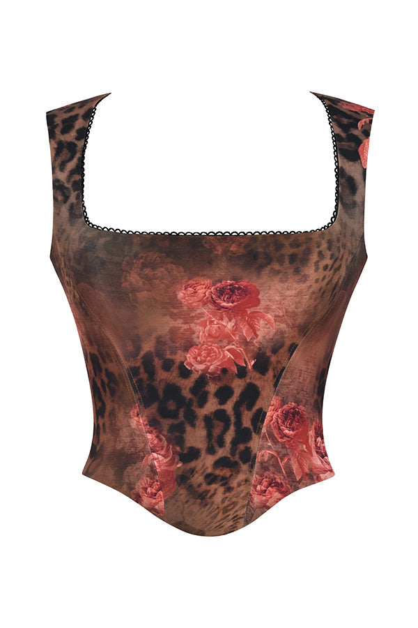 Corset à motif floral