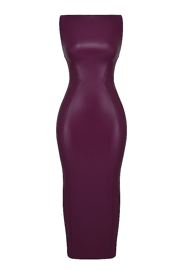 Robe longue en cuir de luxe
