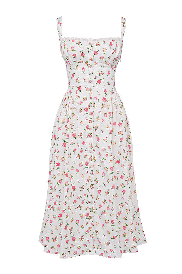 Robe d'été midi à fleurs