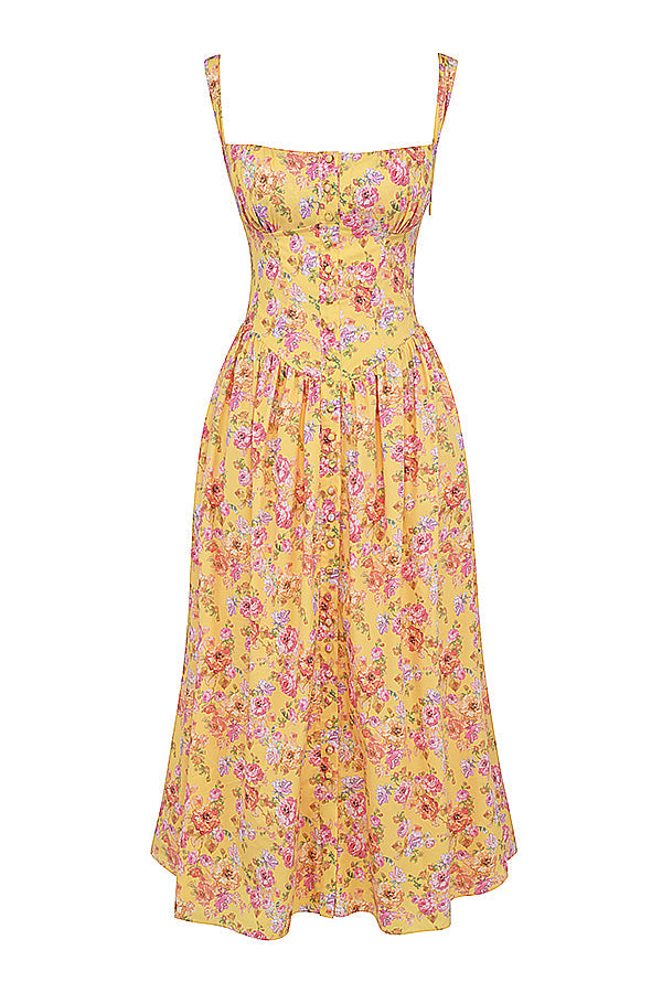 Robe d'été midi à fleurs