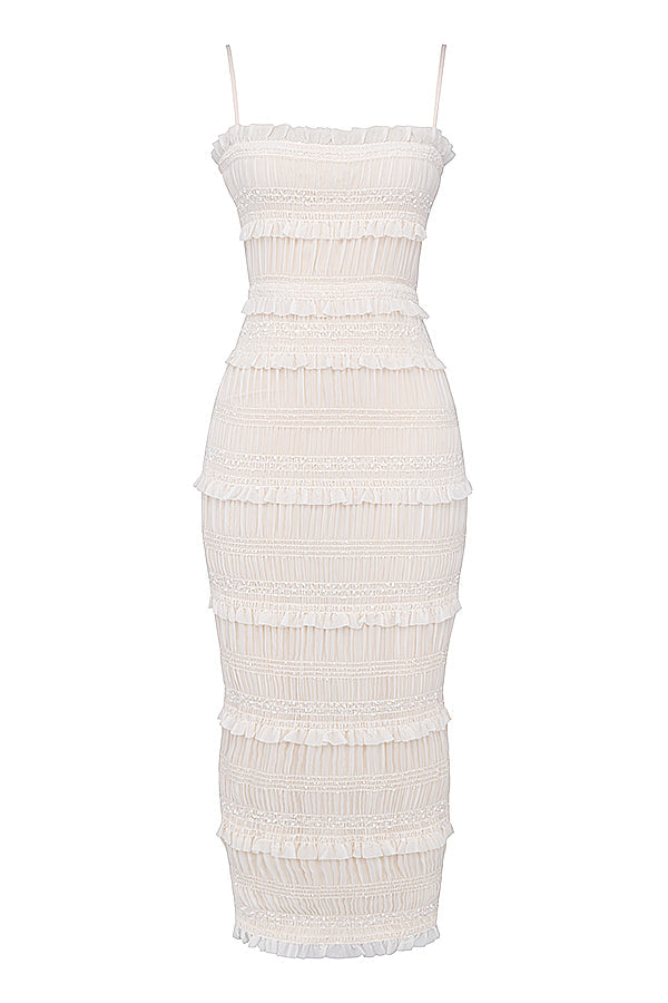 Robe corset à plis pailletés