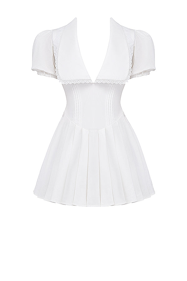Mini-robe plissée blanche