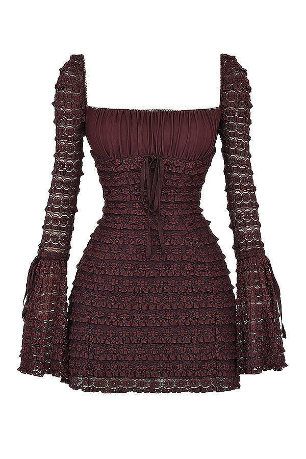 Robe en dentelle expresso