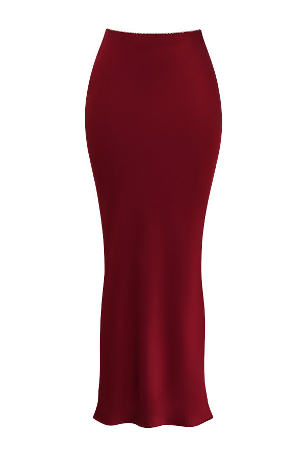 Corset et jupe rouge rubis