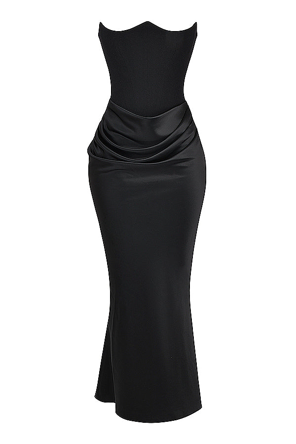 Robe longue corset sans bretelles