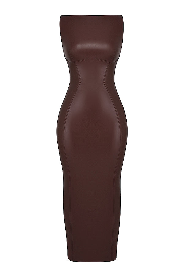 Robe longue en cuir de luxe