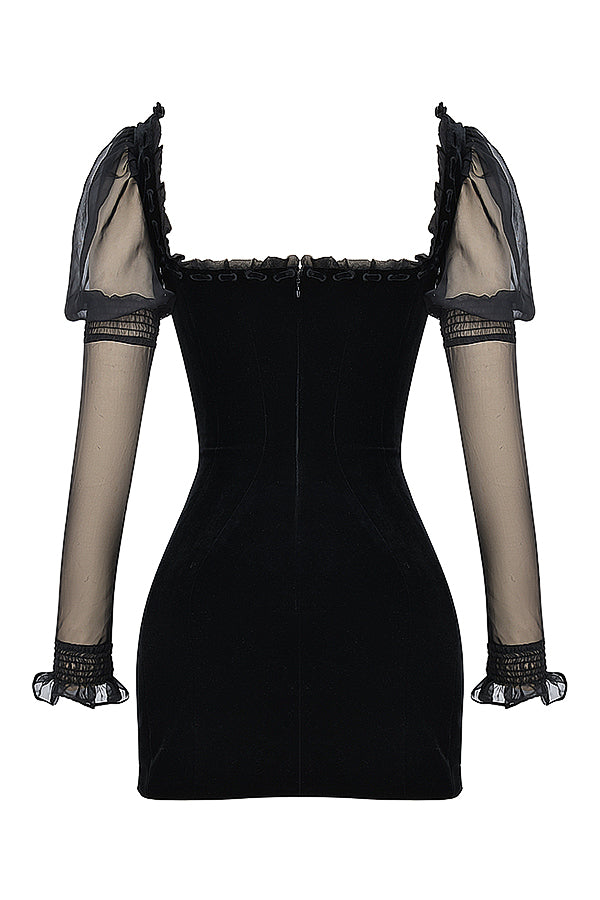 Mini-robe en velours noir