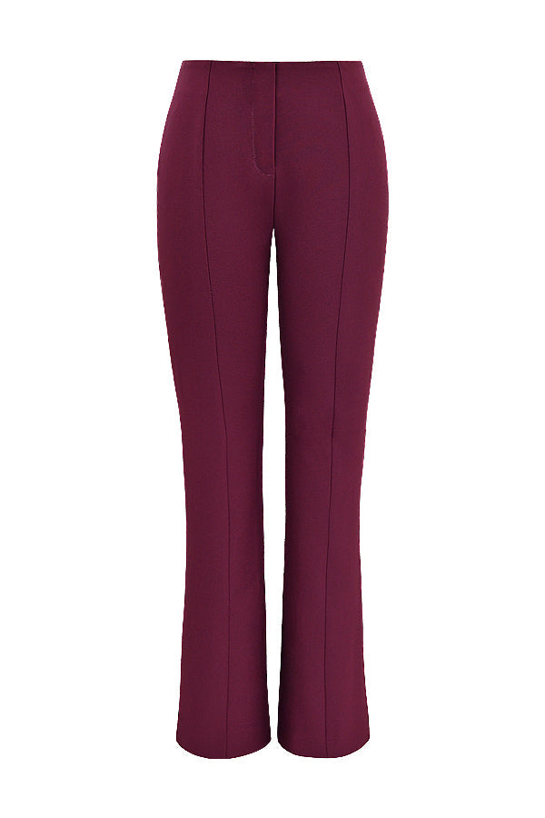 Haut en cuir végétalien vin avec pantalon