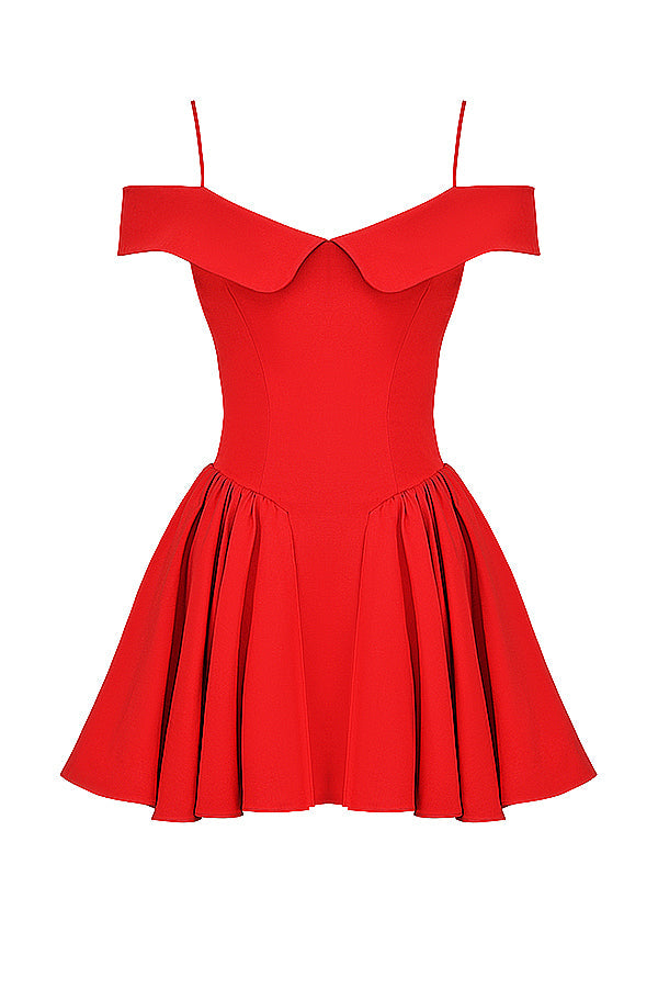 Mini-robe à épaules dénudées