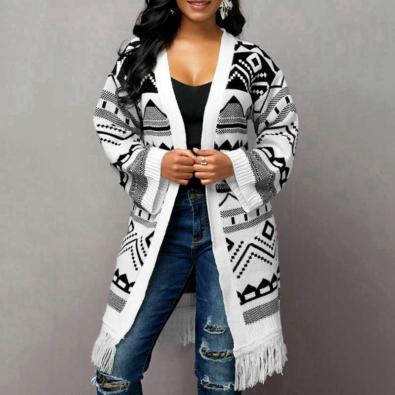 Cardigan à motif géo pour femme