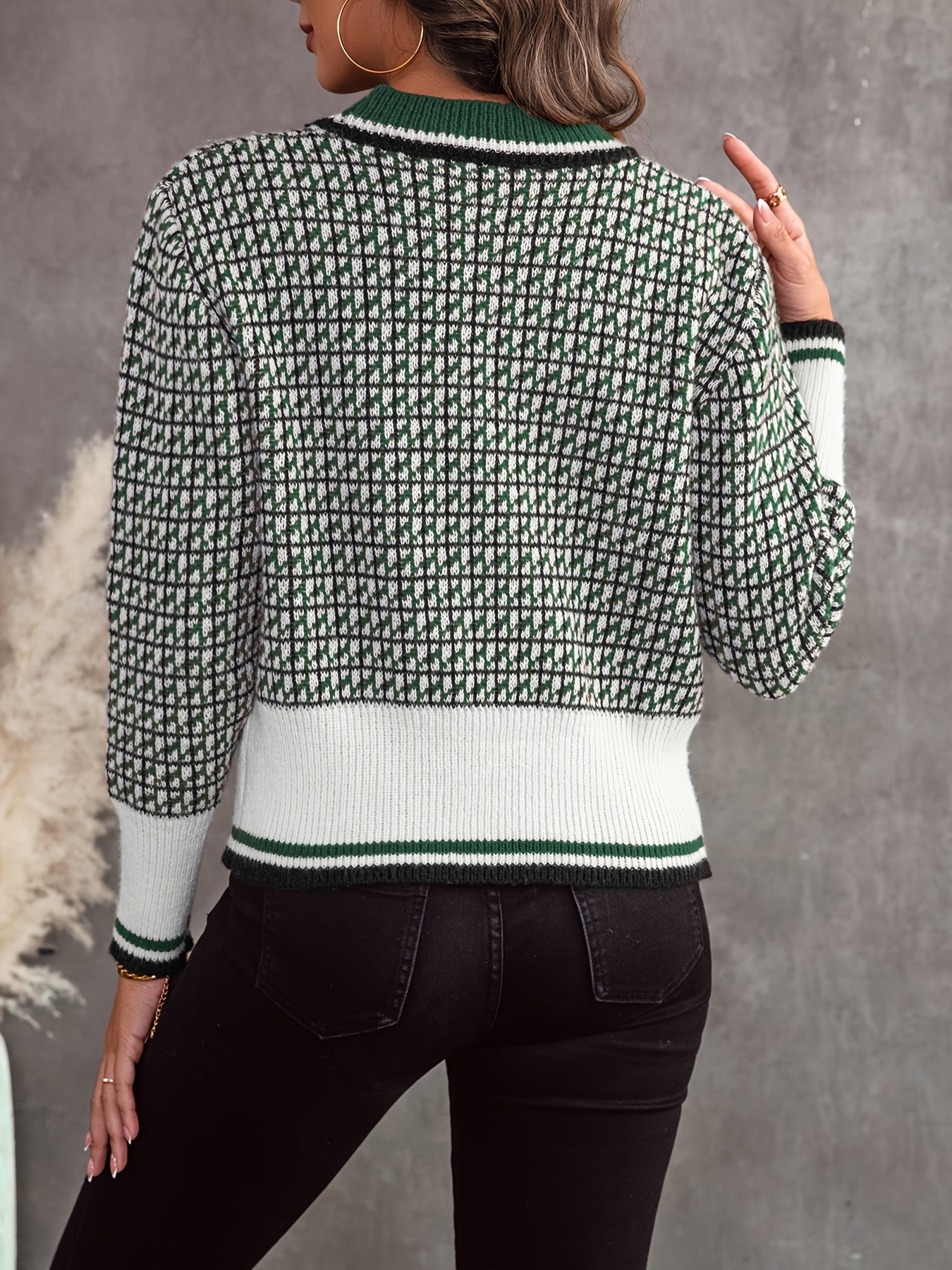 Cardigan avec boutons et motif losange
