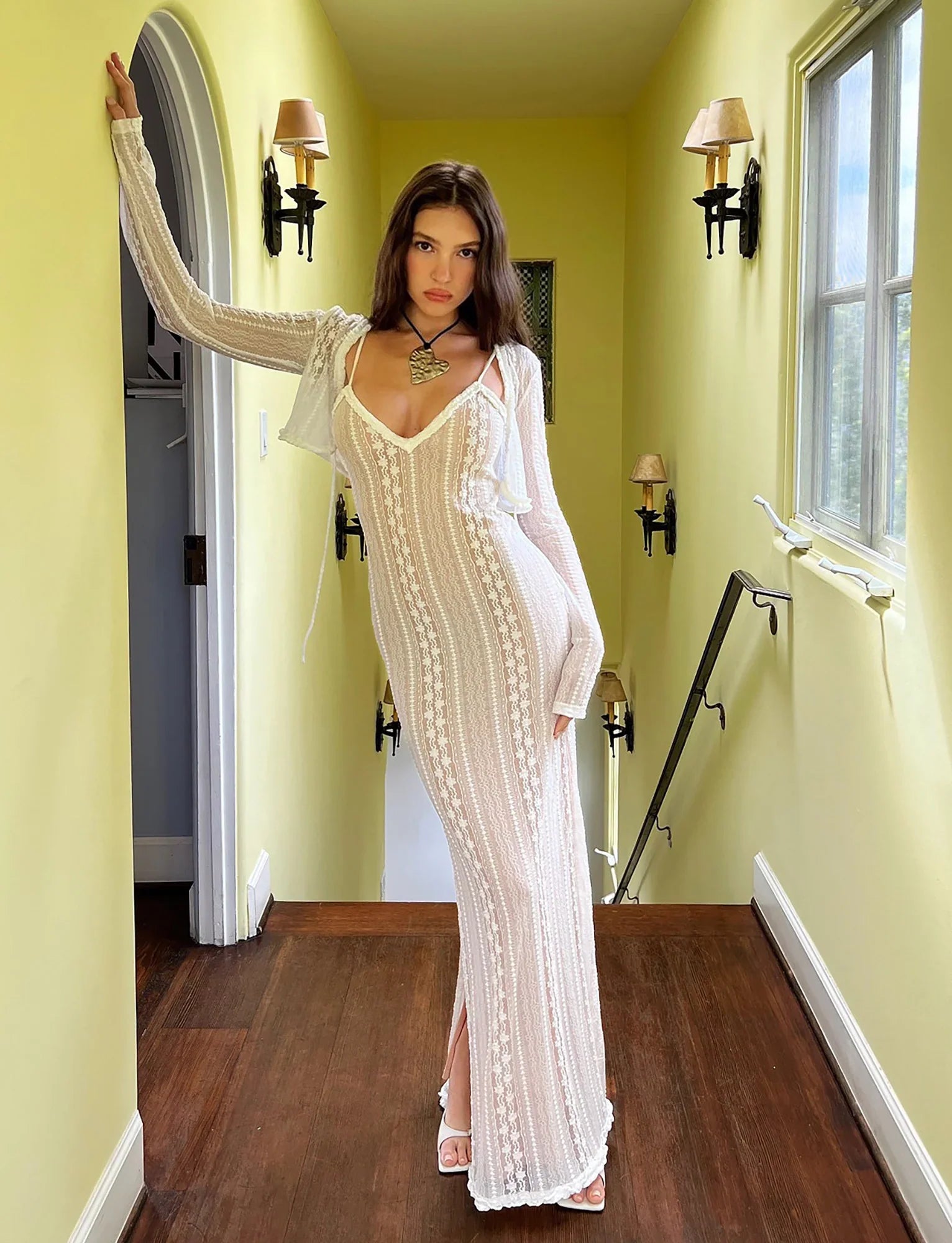 Robe longue blanche deux piàces