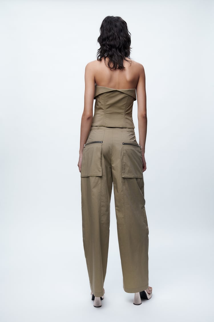 Ensemble bustier zippé et pantalon