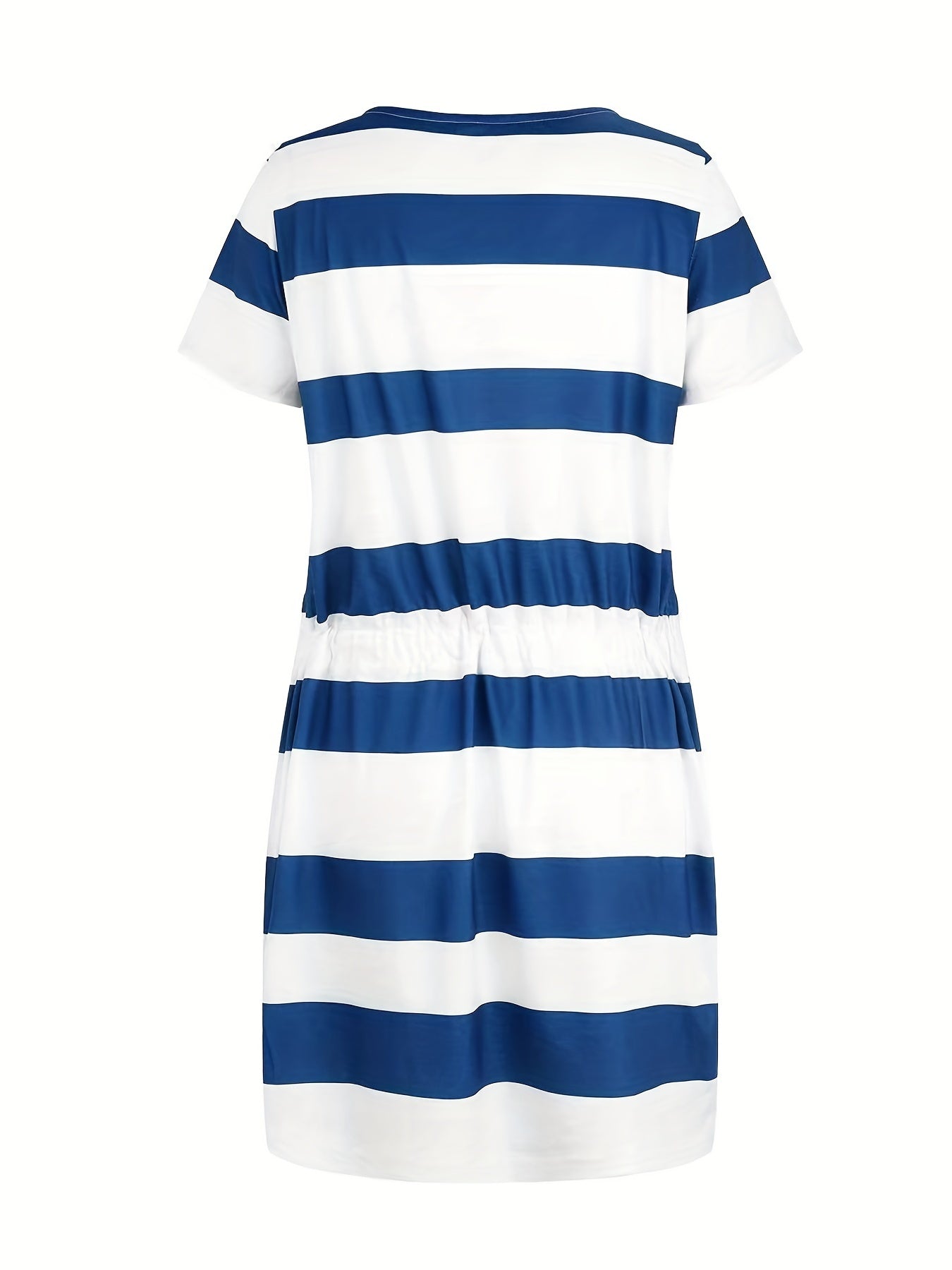 Robe décontractée à manches courtes et motif rayé
