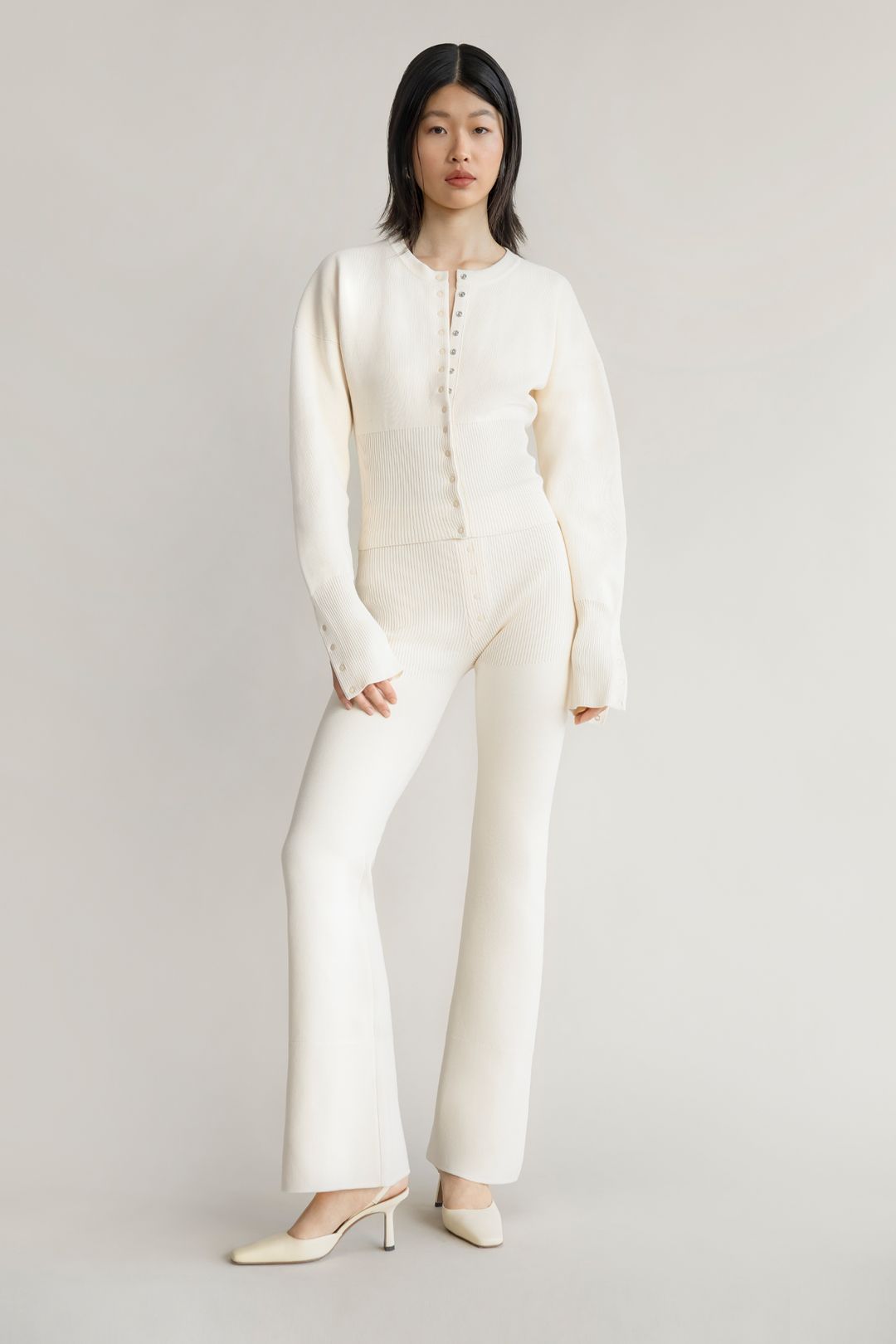 Ensemble gilet et pantalon blanc
