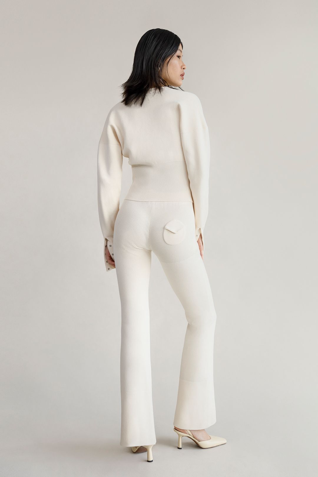 Ensemble gilet et pantalon blanc