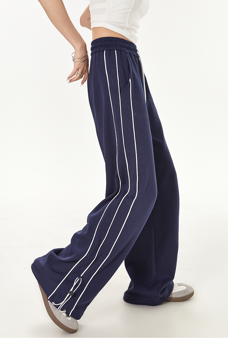 Pantalon de sport ample à taille haute et jambes droites