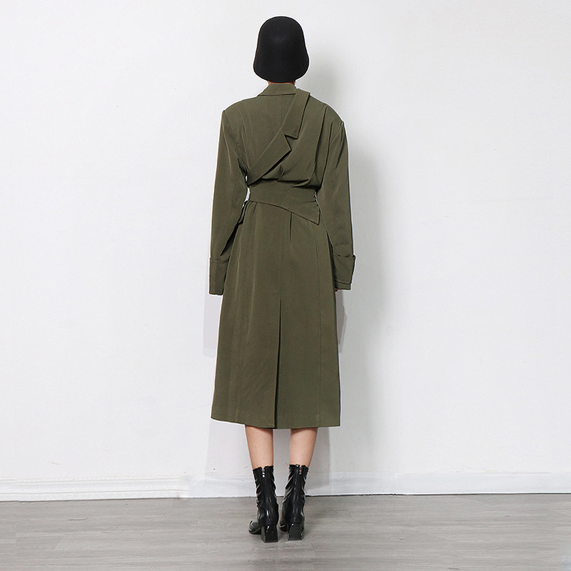Manteau long vert foncé