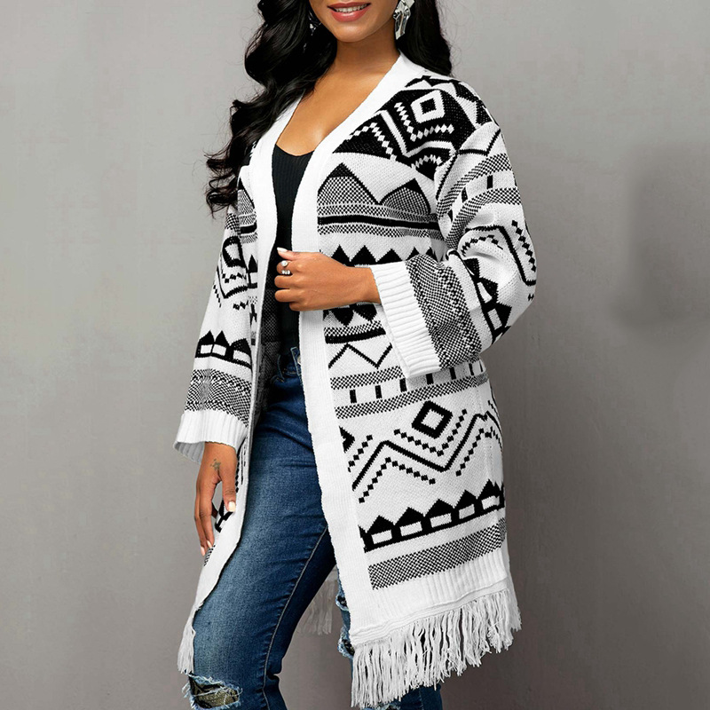 Cardigan à motif géo pour femme