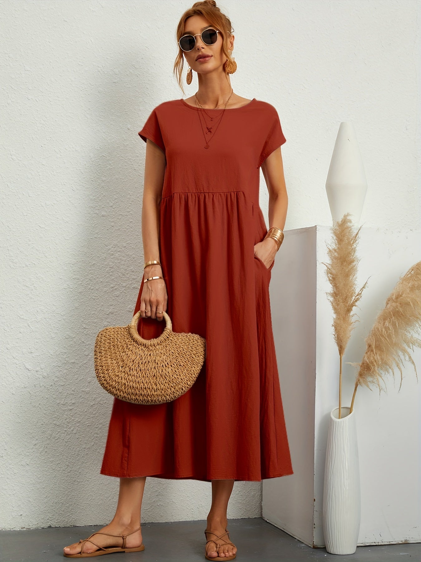 robe d'été décontractée avec poches amples