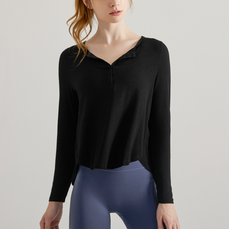T-shirt de sport ample à manches longues pour femme