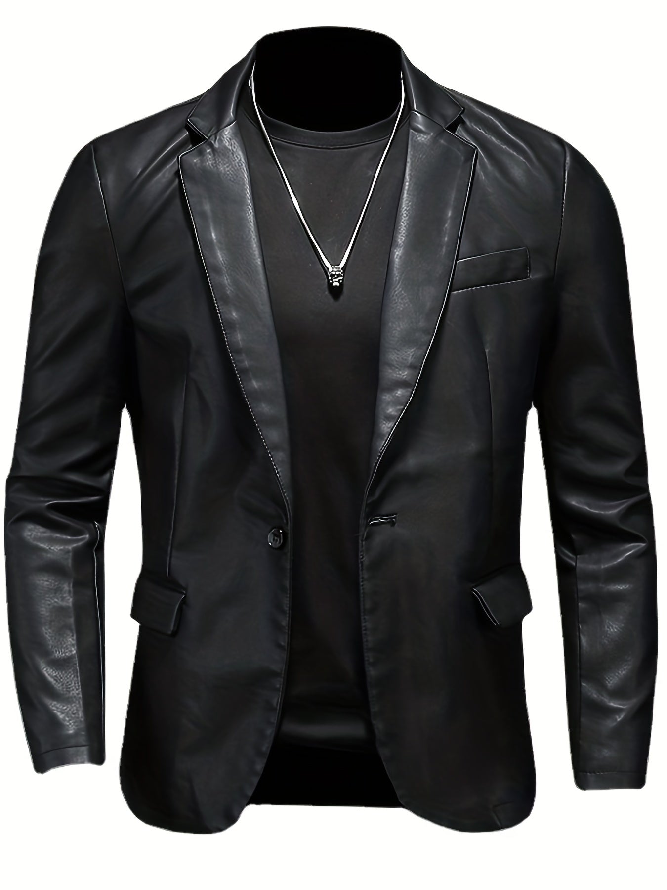 Veste blazer noire en PU