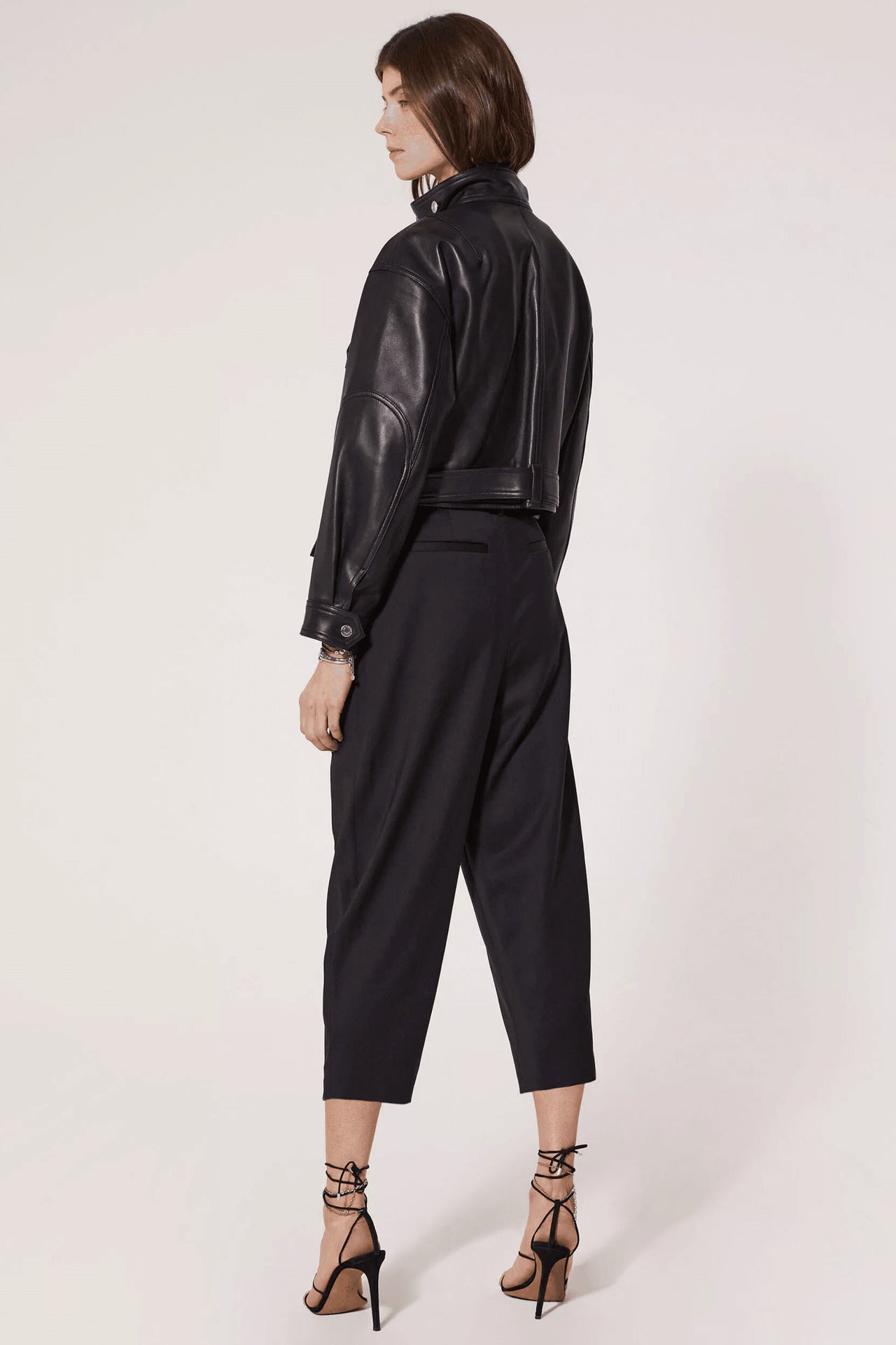 Veste en cuir noir de luxe