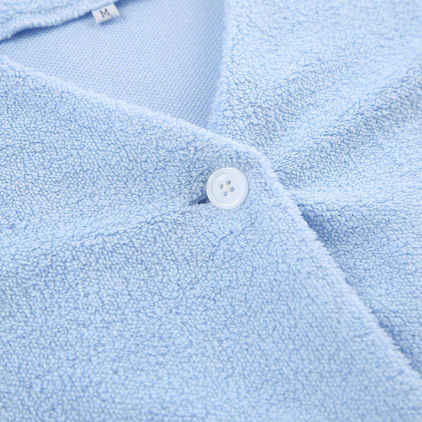Pyjama en laine bleu manches longues pour femme