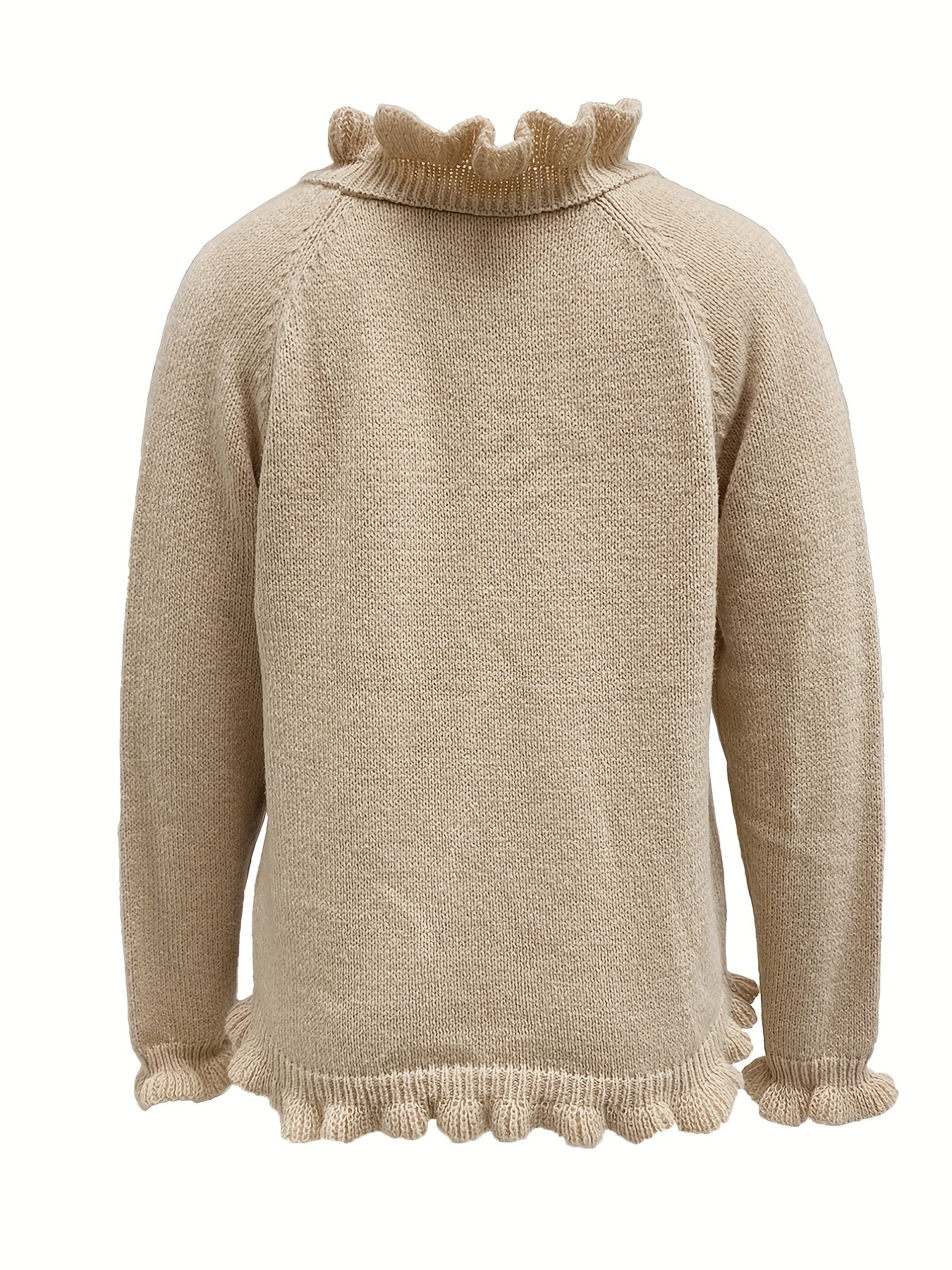 Pull avec col en V et volants dans le bas avec boutons