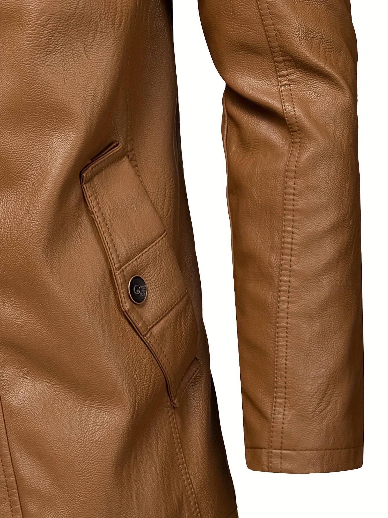 Veste longue en cuir pour homme