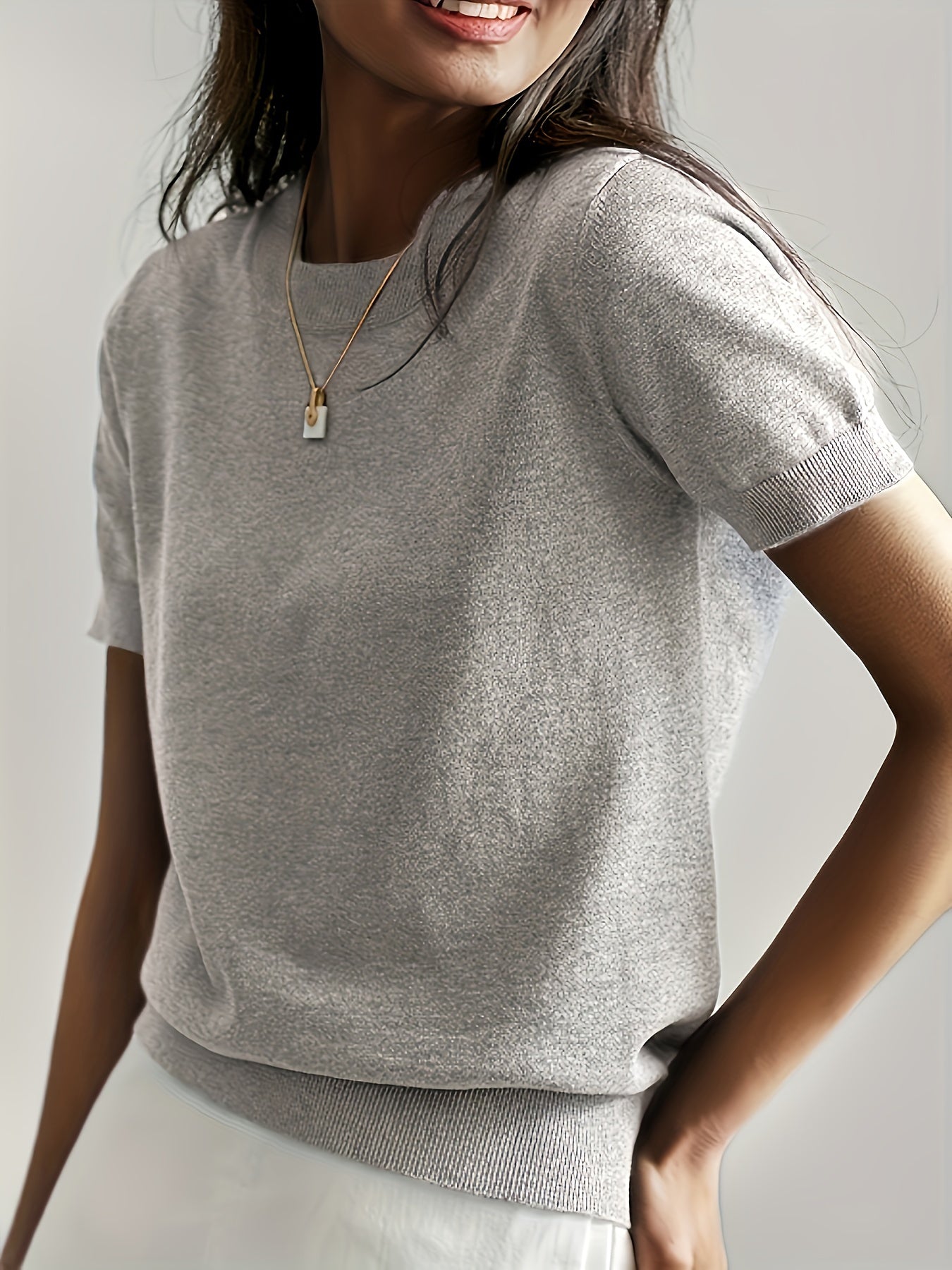 Pull décontracté à manches courtes pour le printemps et l'été