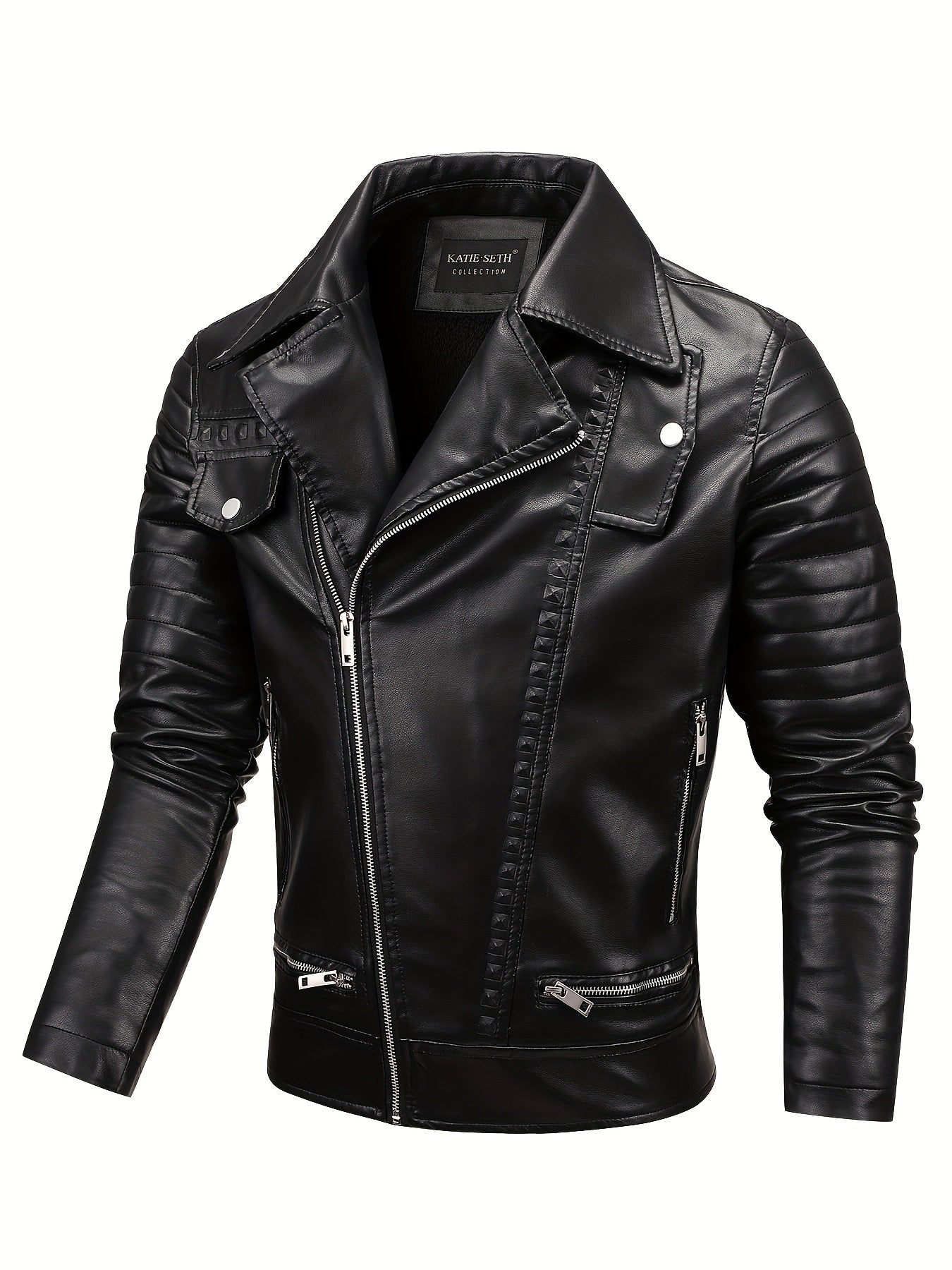 Blouson biker en cuir épais et chaud